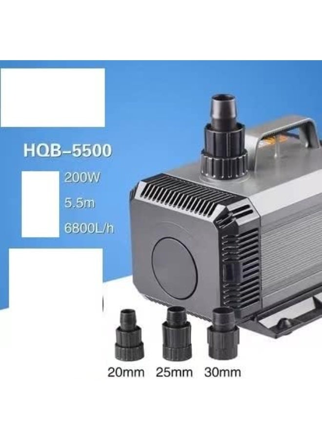 Sunsun Water Submersible Pump HQB 5500 – 6800 LPH, Power 200W, 5.5m Pumping Height | High-Performance Aquarium, Pond, Fountain, Hydroponics Pump - Image 3